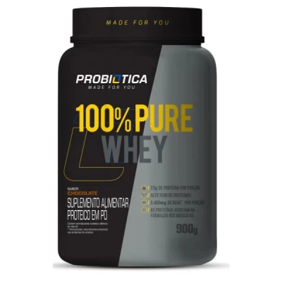 100% PURE WHEY 900G CHOCOLATE PROBIOTICA POTE