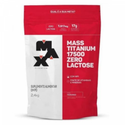 MASS TITANIUM 17500 ZERO LACTOSE 2,4KG MORANGO