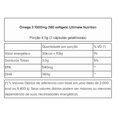 ULTIMATE OMEGA 3 1000MG 180 SOFTGELS