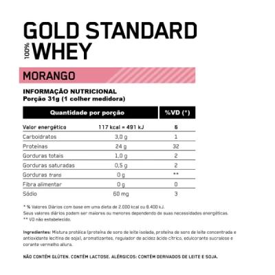 WHEY GOLD STANDARD 900G MORANGO