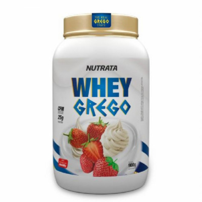 WHEY GREGO 900G NUTRATA MORANGO COM CHANTILLY