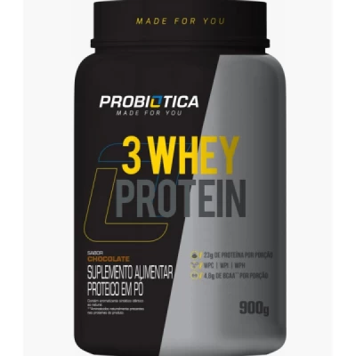 3W WHEY 900G CHOCOLATE PROBIOTICA POTE