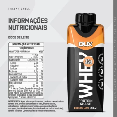 WHEY PROTEIN SHAKE DUX DOCE DE LEITE 250 ML 