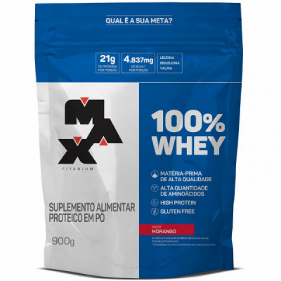 100% WHEY REFIL 900G MAX TITANIUM 