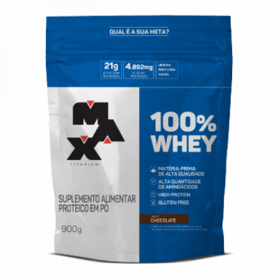 100% WHEY REFIL 900G MAX TITANIUM 