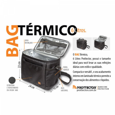 BAG TERMICO 6 LITROS PRETO