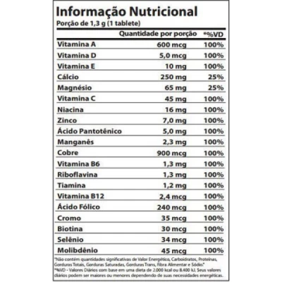 COMPLETE VITAMIN E MINERALS ATLHETICA 100 TABLETES 