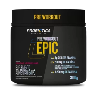 PRE TREINO EPIC FRUTAS VERMELHAS 300G PROBIOTICA