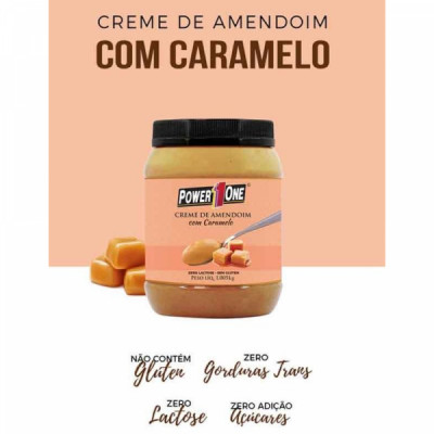 CREME DE AMENDOIM POWER ONE COM CARAMELO 1KG