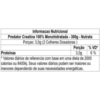 CREATINA PREDATOR 300G NUTRATA