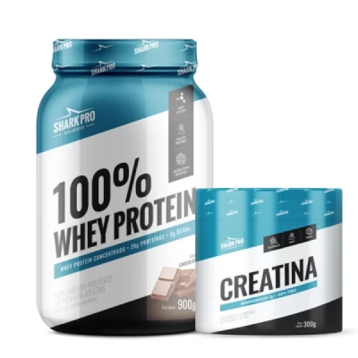 COMBO 1 WHEY 900G SHARK + 1 CREATINA 300G SHARK