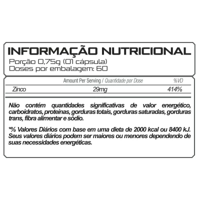 ZINCO 28MG 60 CAPSULAS MD 