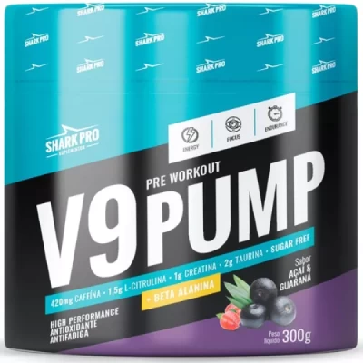 PRE TREINO V9 PUMP 300G SHARK PRO